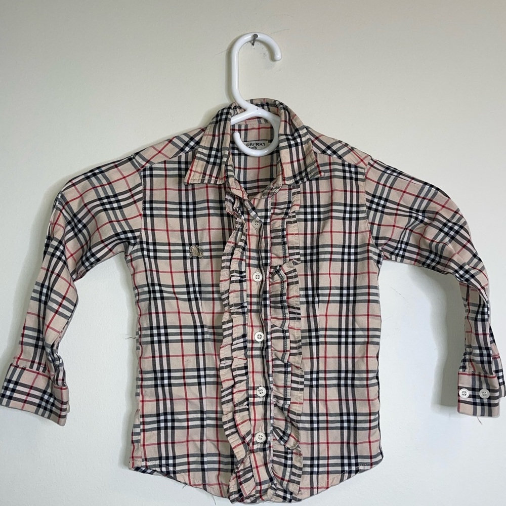 Burberry Plaid Kids Shirt with Ruffle Detail